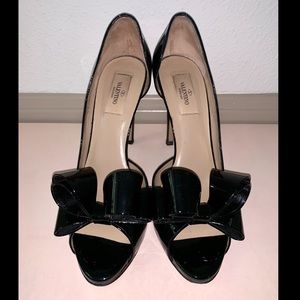 Couture Bow d’Orsay Black Patent Pumps